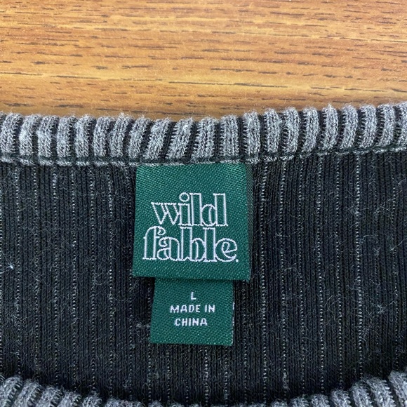 Gray Ribbed Long Sleeve Top - Picture 4 of 6